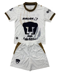 Pumas 26/27 White/Gold/Navy Away Kids Jersey Set