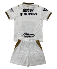 Pumas 26/27 White/Gold/Navy Away Kids Jersey Set