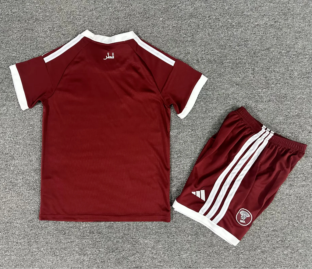 Qatar 2026 Brown/White Home Kids Jersey Set