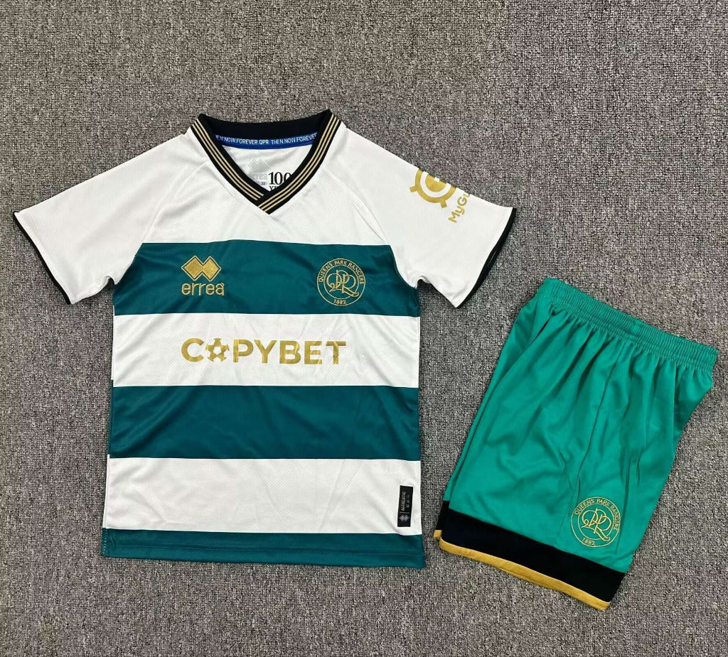 QPR 25/26 White/Green Third Kids Jersey Set