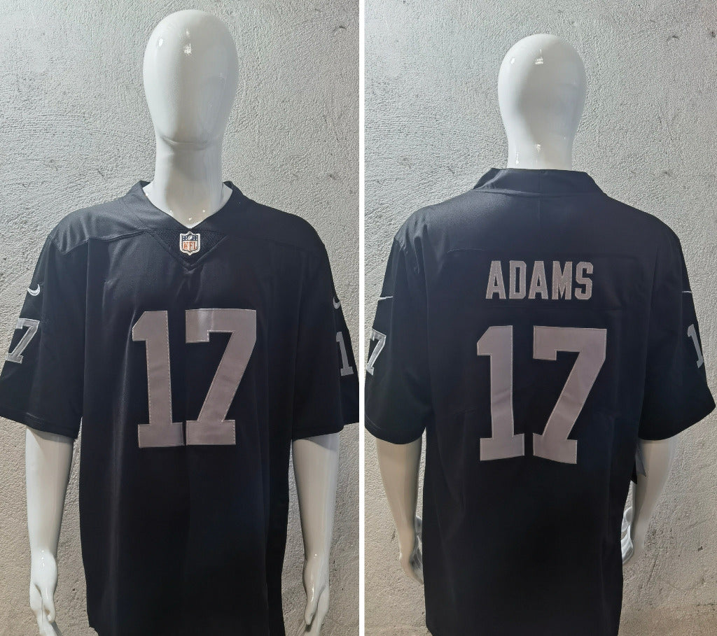 Raider 25/26 Adams #17 Black/Gray NFL Game Jersey