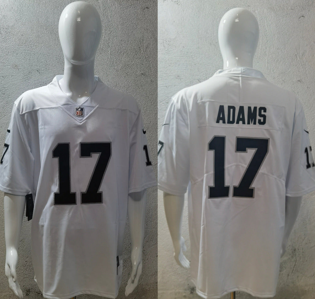 Raider 25/26 Adams #17 White/Black NFL Game Jersey