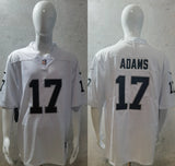Raider 25/26 Adams #17 White/Black NFL Game Jersey
