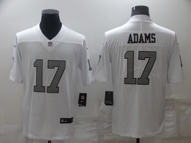 Raider 25/26 Adams #17 White/Gray NFL Game Jersey