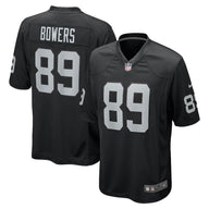 Raider 25/26 Bowers #89 Black/Gray NFL Game Jersey