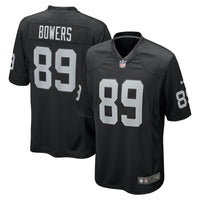 Raider 25/26 Bowers #89 Black/Gray NFL Game Jersey