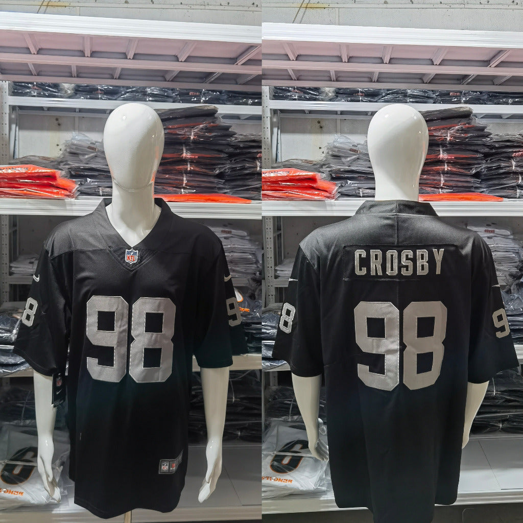 Raider 25/26 Crosby #98 Black/Gray NFL Game Jersey