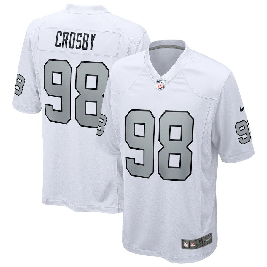 Raider 25/26 Crosby #98 White/Gray NFL Game Jersey