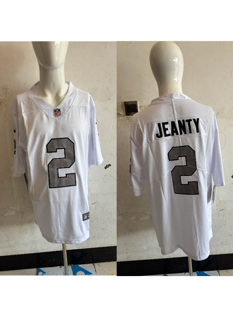 Raider 25/26 Jeanty #2 White/Gray NFL Game Jersey