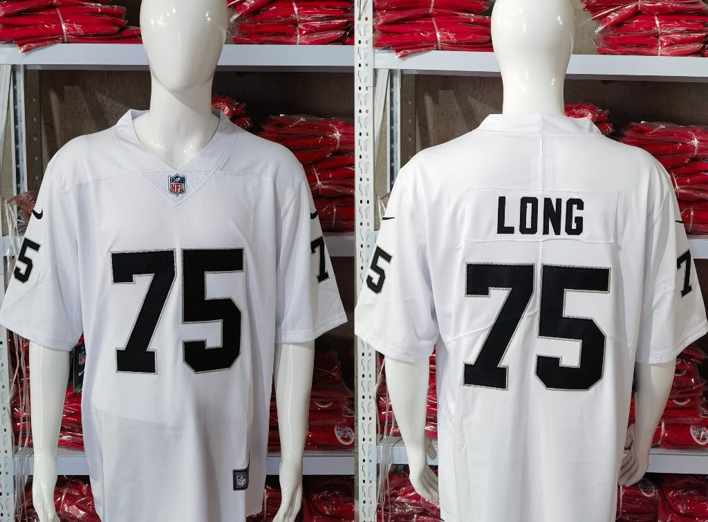 Raider 25/26 Long #75 White NFL Game Jersey