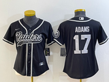 Raiders 2021/22 Adams #17 Black/White Women NFL Baseball Style Jersey