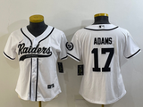 Raiders 2021/22 Adams #17 White/Black Women NFL Baseball Style Jersey