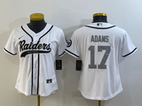 Raiders 2021/22 Adams #17 White/Gray Women NFL Baseball Style Jersey