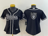 Raiders 2021/22 Black/White Women NFL Baseball Style Jersey