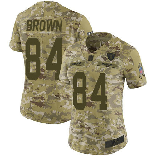 Raiders 2021/22 Brown #84 Camo Print Women NFL Jersey