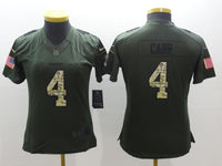 Raiders 2021/22 Carr #4 Green/Camo Print Women NFL Jersey