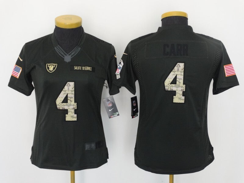 Raiders 2021/22 Carr #4 Khaki/Camo Print Women NFL Jersey