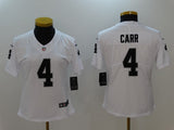 Raiders 2021/22 Carr #4 White/Black Women NFL Jersey