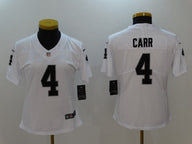 Raiders 2021/22 Carr #4 White/Black Women NFL Jersey