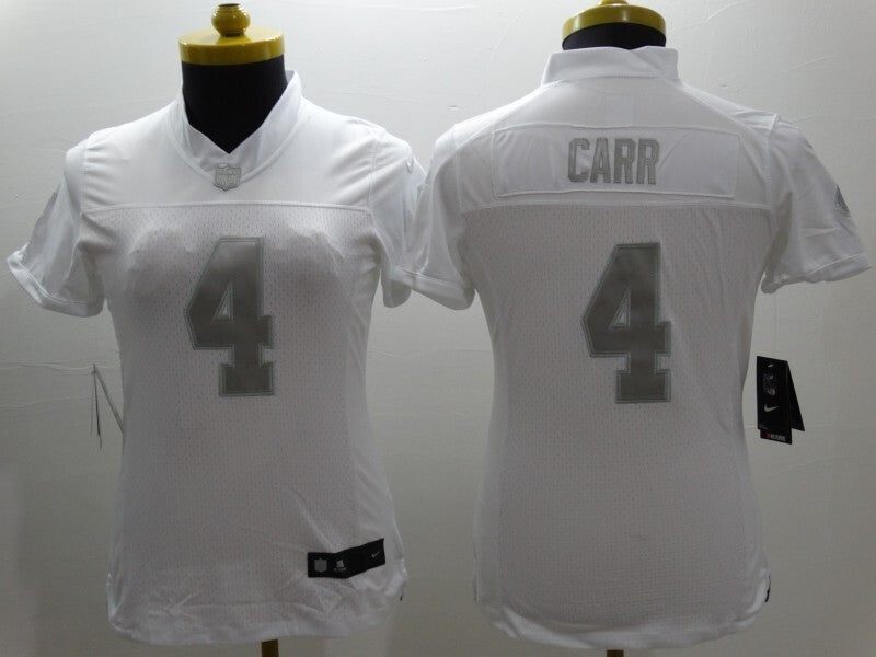 Raiders 2021/22 Carr #4 White/Gray Women NFL Jersey