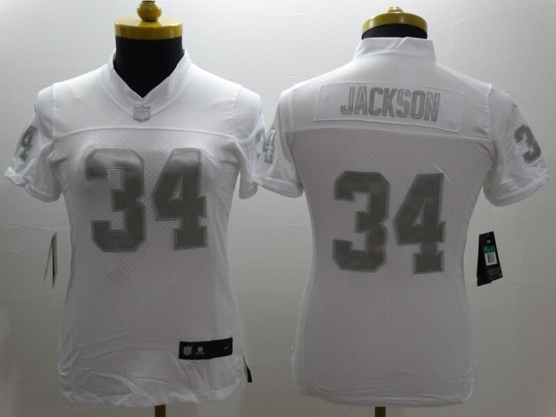 Raiders 2021/22 Jackson #34 White/Gray Women NFL Jersey