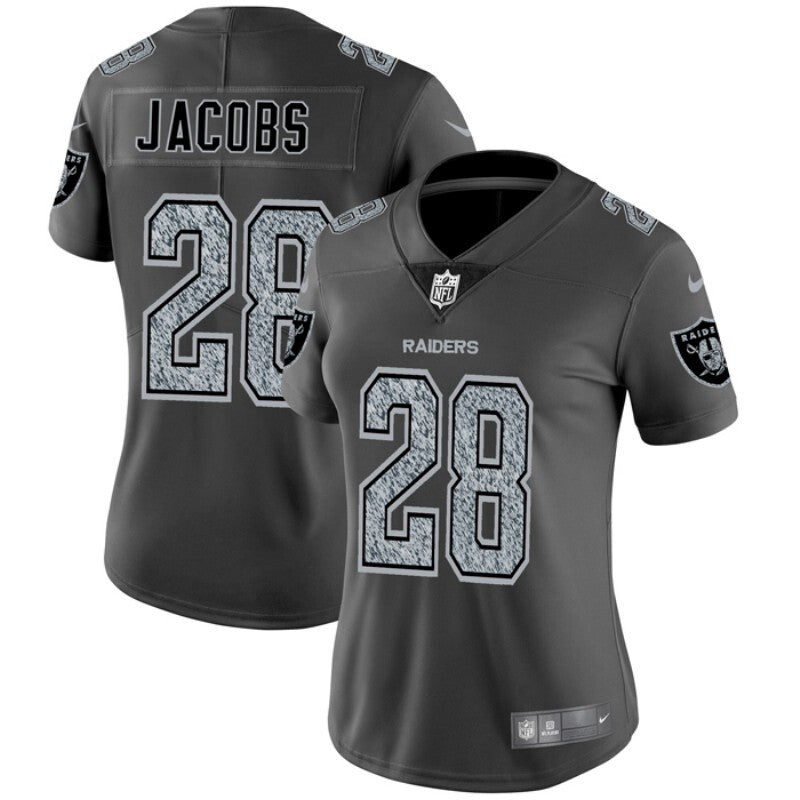 Raiders 2021/22 Jacobs #28 Dusty Gray/Black Women NFL Jersey