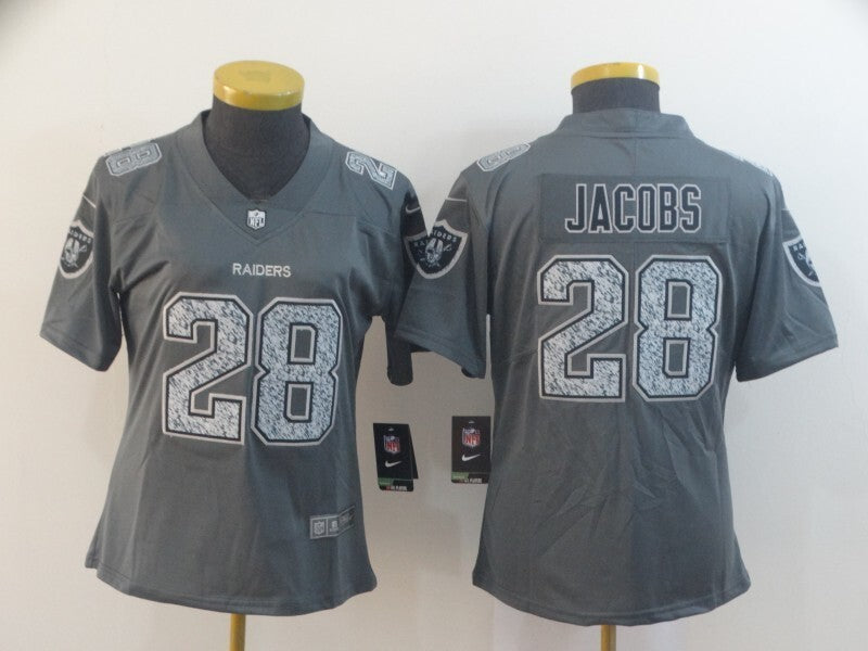 Raiders 2021/22 Jacobs #28 Dusty Gray/Black Women NFL Jersey