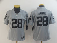 Raiders 2021/22 Jacobs #28 Gray/Black Women NFL Jersey