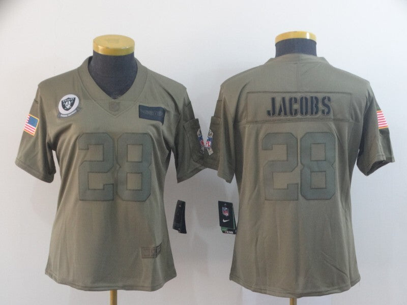 Raiders 2021/22 Jacobs #28 Olive/Black Women NFL Jersey