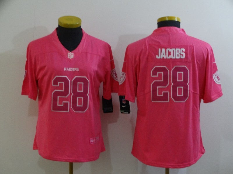 Raiders 2021/22 Jacobs #28 Pink/White Women NFL Jersey