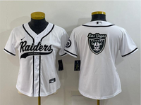 Raiders 2021/22 White/Black Women NFL Baseball Style Jersey