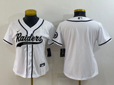Raiders 2021/22 White/Black Women NFL Baseball Style Jersey