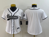 Raiders 2021/22 White/Black Women NFL Baseball Style Jersey