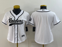 Raiders 2021/22 White/Black Women NFL Baseball Style Jersey