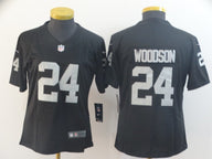 Raiders 2021/22 Woodson #24 Black/White Women NFL Jersey