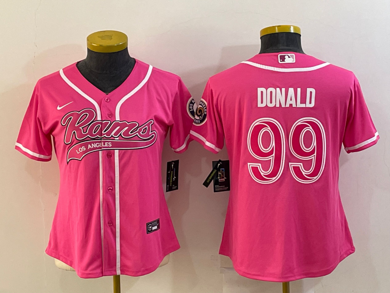 Rams 2021/22 Donald #99 Pink Women NFL Jersey