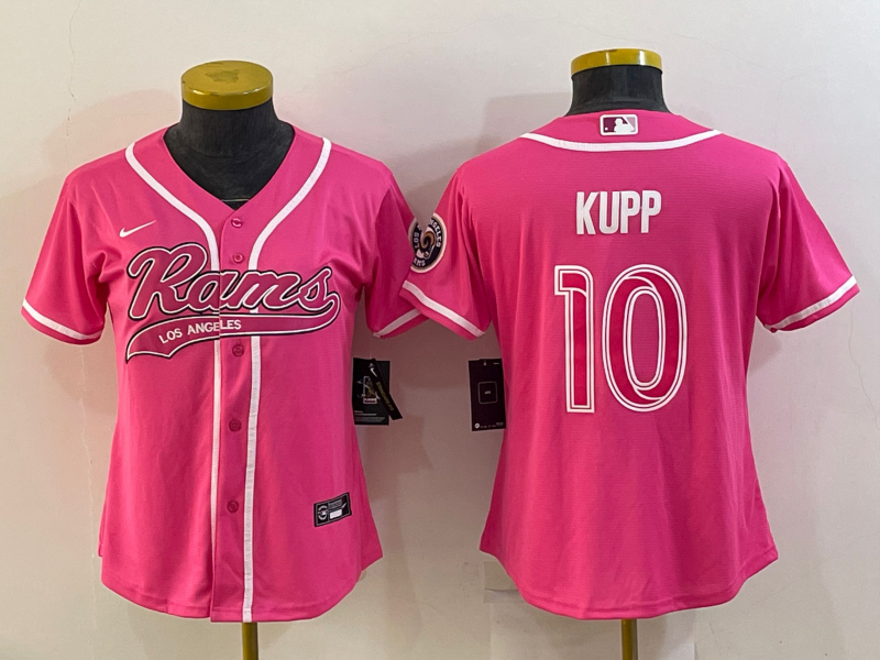 Rams 2021/22 Kupp #10 Pink Women NFL Jersey