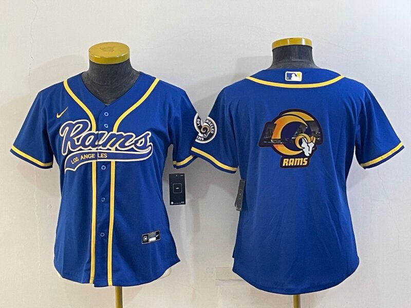 Rams 2021/22 Royal Blue Women Baseball Style Jersey