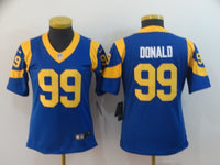 Rams 2022/23 Donald #99 Royal Blue/Yellow Women NFL Jersey