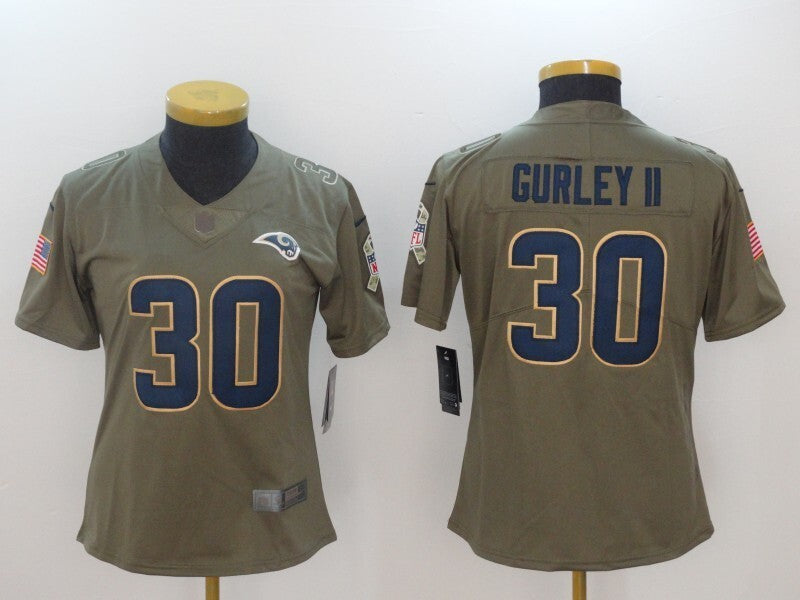 Rams 2022/23 Gurley II #30 Khaki Women NFL Jersey