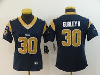 Rams 2022/23 Gurley II #30 Navy/Yellow Women NFL Jersey