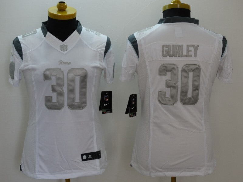 Rams 2022/23 Gurley II #30 White/Gray Women NFL Jersey