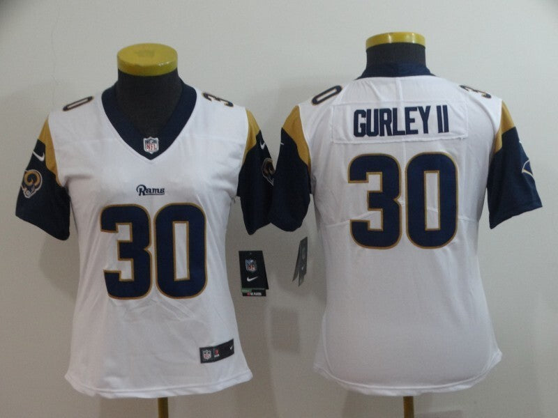 Rams 2022/23 Gurley II #30 White/Navy Women NFL Jersey