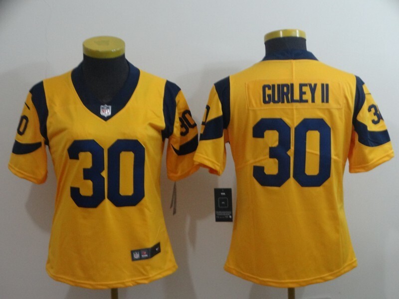 Rams 2022/23 Gurley II #30 Yellow/Navy Women NFL Jersey