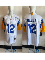 Rams 25/26 Nacua #12 White NFL Jersey