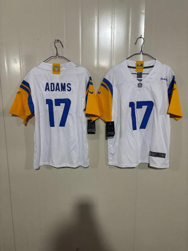 Rams 25/26 Nacua #17 White Kids Jersey