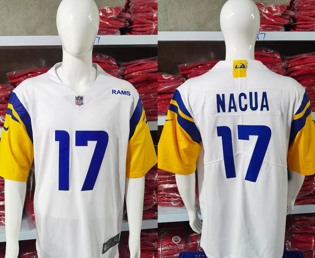Rams 25/26 Nacua #17 White NFL Jersey