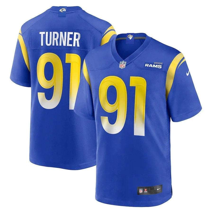 Rams 25/26 Turner #91 Royal Blue NFL Jersey
