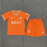 Rangers 25/26 Orange Third Away Kids Jersey Set