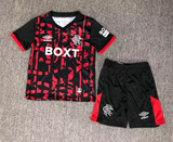 Rangers 26/27 Black/Red Third Kids Jersey Set